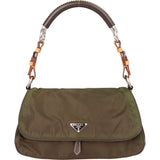 Prada Green Nylon Daino Shoulder Bag