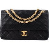 Chanel Quilted Lambskin 24K Gold Double Flap Shoulder Bag