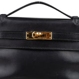 Hermès Noir Swift Leather Kelly Pochette Handbag