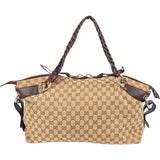 Gucci GG Monogram Heavy Bamboo Handbag