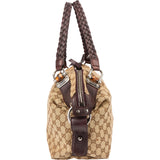 Gucci GG Monogram Heavy Bamboo Handbag