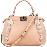 Fendi Pink Leather Flower Peekaboo Handbag - vintageandkickz