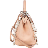 Fendi Pink Leather Flower Peekaboo Handbag - vintageandkickz