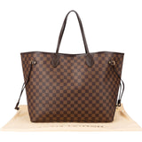 Louis Vuitton Damier Ebene Monogram Neverfull GM Shopper Handbag