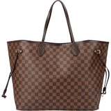 Louis Vuitton Damier Ebene Monogram Neverfull GM Shopper Handbag