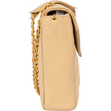 Chanel Quilted Lambskin 24K Gold Single Flap Crossbody Bag