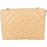 Chanel Quilted Lambskin 24K Gold Single Flap Crossbody Bag