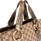 Gucci GG Monogram Golden Bamboo Handbag