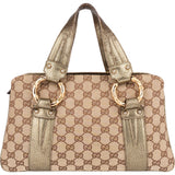 Gucci GG Monogram Golden Bamboo Handbag