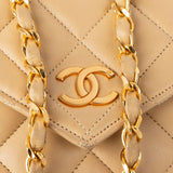 Chanel Quilted Lambskin 24K Gold Single Flap Crossbody Bag