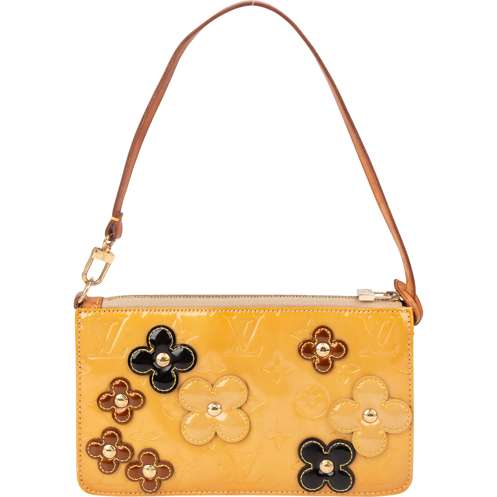 Louis Vuitton Limited Flower Vernis Monogram Lexington Pochette Handbag - vintageandkickz