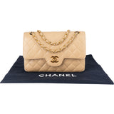 Chanel Quilted Lambskin 24K Gold Small Double Flap Crossbody Bag