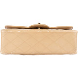 Chanel Quilted Lambskin 24K Gold Small Double Flap Crossbody Bag