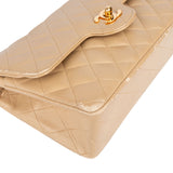 Chanel Quilted Lambskin 24K Gold Small Double Flap Crossbody Bag