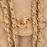 Chanel Quilted Lambskin 24K Gold Small Double Flap Crossbody Bag