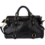 Miu Miu Black Leather City Handbag