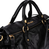 Miu Miu Black Leather City Handbag