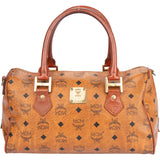 MCM Visetos Monogram Boston Handbag