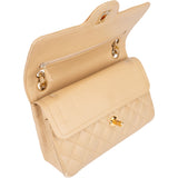 Chanel Quilted Lambskin 24K Gold Small Double Flap Crossbody Bag