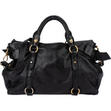 Miu Miu Black Leather City Handbag