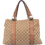 Gucci GG Monogram Bamboo Handbag