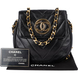 Chanel Quilted Chevron Lambskin Single Flap Crossbody Bag