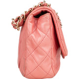 Chanel Quilted Lambskin Crystal CC Single Flap Shoulder Bag