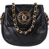 Chanel Quilted Chevron Lambskin Single Flap Crossbody Bag