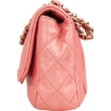 Chanel Quilted Lambskin Crystal CC Single Flap Shoulder Bag