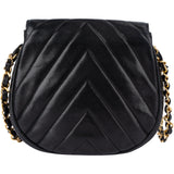 Chanel Quilted Chevron Lambskin Single Flap Crossbody Bag