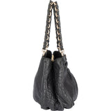 Fendi Pebbled Leather Buckle Handbag