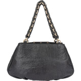 Fendi Pebbled Leather Buckle Handbag