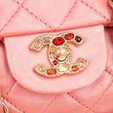 Chanel Quilted Lambskin Crystal CC Single Flap Shoulder Bag