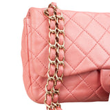 Chanel Quilted Lambskin Crystal CC Single Flap Shoulder Bag