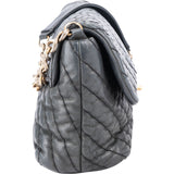 Chanel Quilted Chevron Single Flap Shoulder Bag