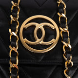 Chanel Quilted Chevron Lambskin Single Flap Crossbody Bag
