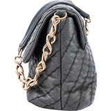 Chanel Quilted Chevron Single Flap Shoulder Bag