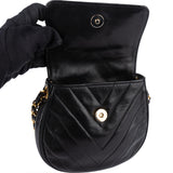 Chanel Quilted Chevron Lambskin Single Flap Crossbody Bag