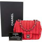 Chanel Red Seoul Crochet Antique Mini Single Flap Crossbody Bag