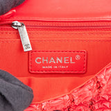 Chanel Red Seoul Crochet Antique Mini Single Flap Crossbody Bag