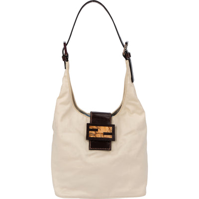 Fendi Cottton Limited Baguette Buckle Shoulder Bag - vintageandkickz