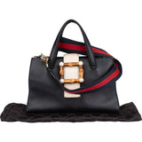 Gucci Bicolor Calfskin Bamboo Buckle Handbag