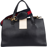 Gucci Bicolor Calfskin Bamboo Buckle Handbag