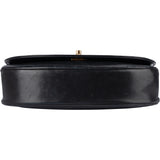 Chanel Stitching Lambskin 24K Gold Halfmoon Single Flap Shoulder Bag