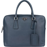 Prada Blue Saffiano Leather Business Handbag