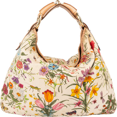 Gucci Limited Floral Monogram Horsebit Handbag