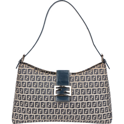 Fendi FF Monogram Baguette Buckle Shoulder Bag - vintageandkickz
