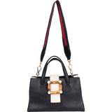 Gucci Bicolor Calfskin Bamboo Buckle Handbag