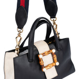 Gucci Bicolor Calfskin Bamboo Buckle Handbag