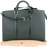 Louis Vuitton Green Taiga Leather Lozan Business Bag